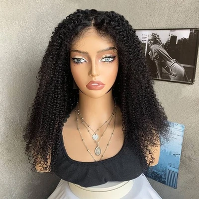 Kinky Curly Lace Front Wigs for Black Women 4x4 Lace African Curly Wig Party Wig - Image 1 of 4