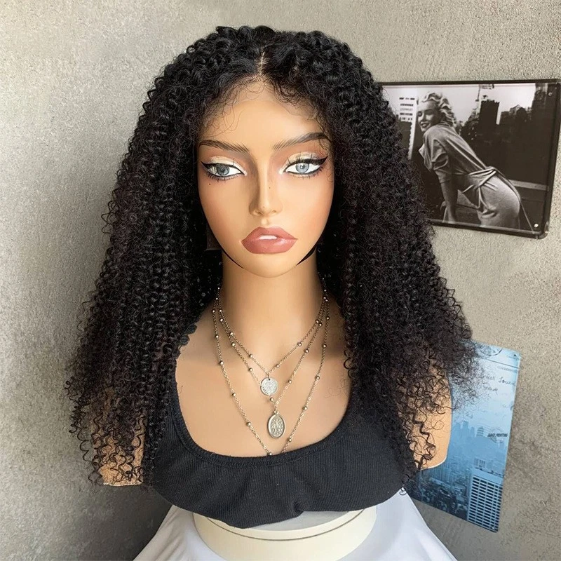 Pelucas rizadas rizadas delanteras de encaje para mujer negra 4x4 peluca rizada africana peluca de fiesta Foto 1 de 4