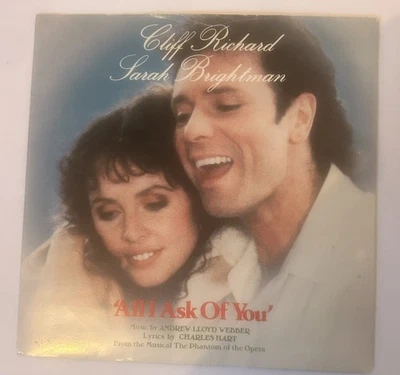 CLIFF RICHARD AND SARAH BRIGHTMAN ALL I ASK OF YOU 7inch N/Mint free post - Image 1 of 3