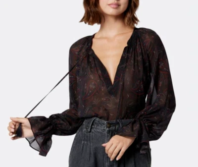 Joie Cecarina 100% шелк длинным рукавом блузка с манжетами рукав детали размер XL новый с Ярлыками - Изображение 1 из 4