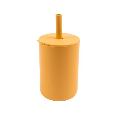 1x Tiny Dining Ochre 170ml Baby Silicone Training Cup Toddler Straw Bottle - image 1 of 4
