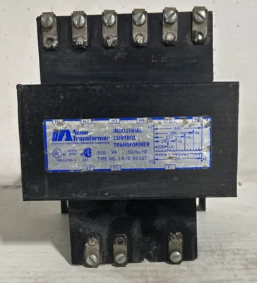 Transformador de control industrial Acme TA-2-81327 500VA 50/60HZ 208-480V 24V Foto 1 de 3