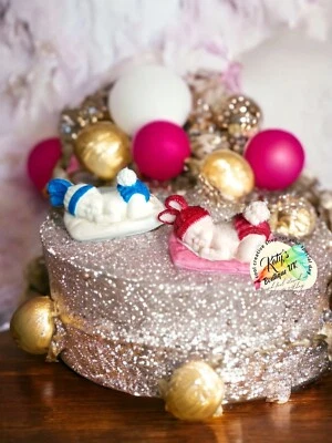 Edible BUNNY BABY Cake Topper CHRISTENING / BAPTISM - Image 1 of 4