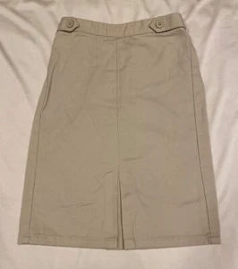 Copper Key Girls Cotton SKIRT-6X-Beige-PullOn-Elastic-Buttons-School Uniform - Picture 1 of 7