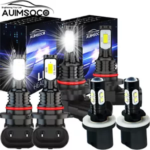 For GMC Yukon Denali 2004-2005 9005 9006 880 Xenon White LED Headlight+Fog Bulbs - Picture 1 of 24