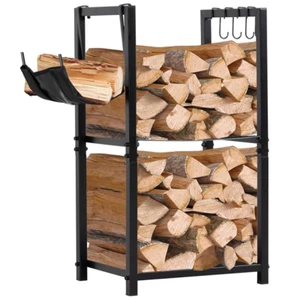 NALONE Firewood Rack Indoor Small Outdoor Firewood Log Storage Rack 2-Tier Wo... - Picture 1 of 8