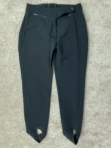 Obermeyer Pants Women's 14R Black Wool Blend Stretch Stirrup Ski Snow Made Japan - Picture 1 of 18