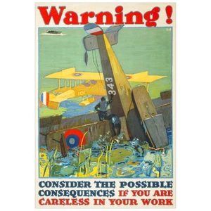¡Advertencia! IMÁN NEVERA Consider the Possible Consequences, póster de guerra 1917 - Imagen 1 de 7