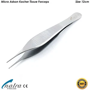 MICRO Adson tissue forceps 4.7'' 1x2 teeth Surgical 12 cm anatomic Tweezer - Picture 1 of 4