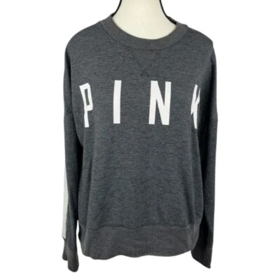 Victoria's Secret Sudadera Rosa Mujer Pequeña Gris Crew Manga Larga Pullover Foto 1 de 4
