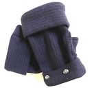 Fingerless Gloves Blue Navy Merino Wool M - L Medium - Large Arm Warmers Cuffs