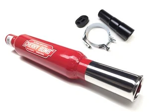 1x Cherry Bomb Rolled Tip Red 3.5" Rear Silencer + Mtg + Bracket + Reducer - Picture 1 of 1