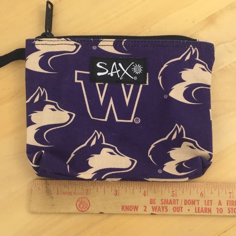 Sax Washington Huskies Purple Wristlet MakeUp Bag Collegiate Cover