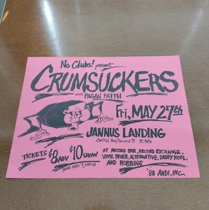 Krummsauger, Pagan Faith 27.05.1988 Jannus Landing Original Konzert Flyer Poster - Bild 1 von 2