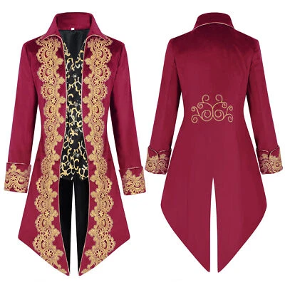 Chaqueta Steampunk Vintage Para Hombre Gótica Victoriana Pirata Príncipe Cola de Levita Abrigo Foto 1 de 4