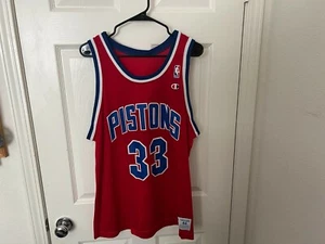 Authentic Vintage Champion Grant Hill Detroit Pistons #33 NBA Jersey Sz 44 - Picture 1 of 4