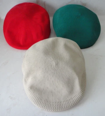Lote 3 gorras/sombreros planos de taxi KANGOL Masters verde/rojo/beige Tropic Ventair talla M Foto 1 de 4