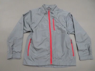 ScotteVest Tropiformer Tech Jacket Mens Medium Gray Red Hooded Convertible Vest - Image 1 of 4