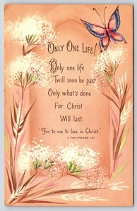 Postal vintage de Filipenses 1:21 de una sola vida - Imagen 1 de 2