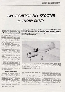 Thorp Sky Skooter Aircraft Report 11/29/2024i - Picture 1 of 1