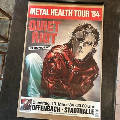 1984 Quiet Riot Concert Poster Offenbach Germany Stadthalle Metal Health Tour - Image 1 of 4