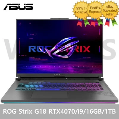 ASUS ROG Strix G18 G814JI-N6030 18" i9-13980HX RTX4070 16GB/1TB FreeDOS Laptop - Image 1 of 4