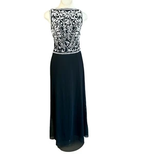 Tadashi Vintage 90s Black Formal Sleeveless Gown Maxi Dress Size Medium - Picture 1 of 9