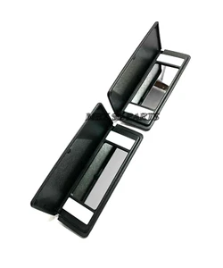 2 Mercedes R129 SL500 SL320 SL600 500SL 300SL BLACK SUN VISOR VANITY MIRRORS - Picture 1 of 13