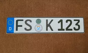 REAL GERMAN LICENSE PLATE AUTO NUMBER CAR TAG VW AUDI BMW MERCEDES BENZ - Picture 1 of 3