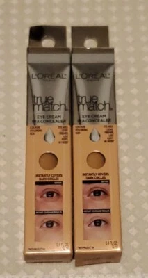 TWO New L'oreal True Match Eye Cream Concealer N5-6 Medium- No Dark Circles - Image 1 of 4