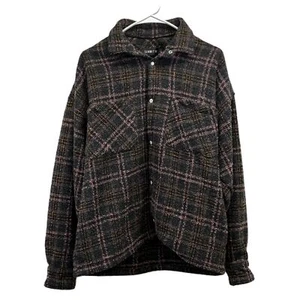 Summit UK Flannel Heavy Jacket Plaid Snap Button Up Chest Hip Pockets Medium - Picture 1 of 11
