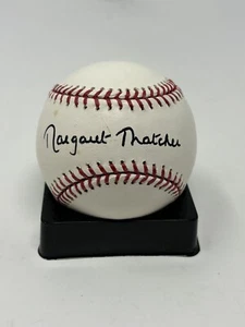 RARE MARGARET THATCHER SIGNED BASEBALL "THE IRON LADY" UK PRIME MINISTER JSA LOA - Picture 1 of 9