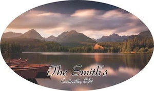 Personalized Mountains Camper RV Vinyl Sticker Full Color Camper Graphics - Picture 1 of 1