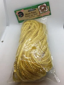 Metallic Foil Gold Tubing ~ Wreath ~ Deco Mesh Flex Tubing ~ 36 feet / 12 yards - Picture 1 of 8