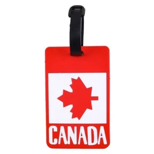 2 Pcs Canada Luggage Tags Label ID Suitcase Bag Baggage Travel Canadian Flag New - Picture 1 of 3