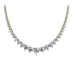 18.50 Carat Diamond Rivera Graduated Necklace in 14K White Gold 3 prong - Picture 1 of 5