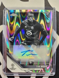 2021-22 Topps Chrome UEFA Tim Weah Black & White RayWave Refractor Auto CA-TW - Bild 1 von 2