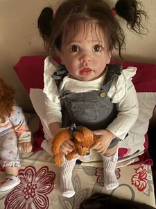 Muñecas recién nacidas renacidas de 30" cabello enraizado pintadas a mano sin terminar kits de moldes hágalo usted mismo - Imagen 1 de 16