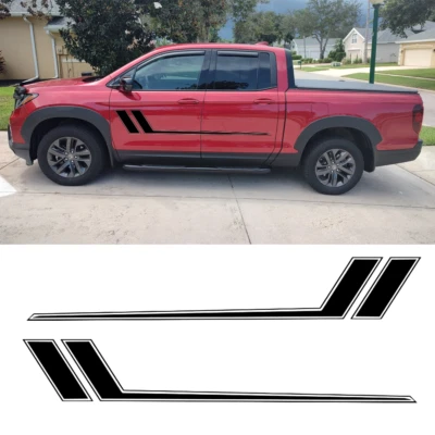 2Pcs Black Racing Side Door Fender Hockey Stripe Sticker For Nissan Frontier Foto 1 de 4