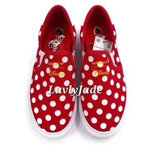 adidas x Disney Court Rallye Minnie Red  Slip-On Shoes Size Big Kids 3.5 New - Picture 1 of 7