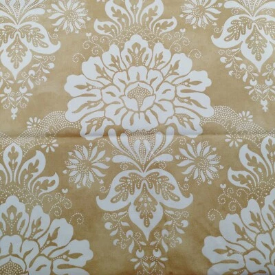 Home Decor Fabric Kaufmann Goldenrod Mustard Off White Abstract Design 3/4 Yard - Image 1 of 4