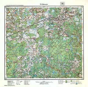 1927 Vintage army topographic map PALSMANIS (Latvia), scale 1:75 000 - Afbeelding 1 van 4