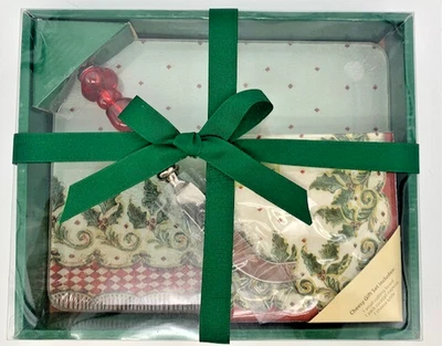 Cheese Cutting Board Gift Set Cutlery Cheese Knife & Napkins Cypress Home - Image 1 of 4