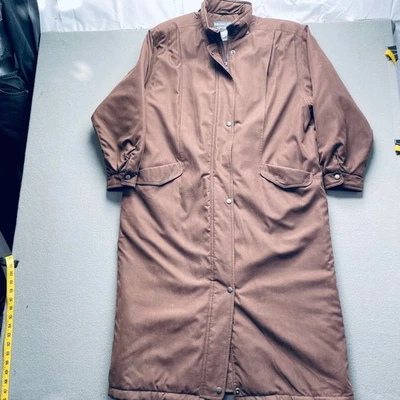De Colección Bromley Sport Mujer Parka Acolchada Aislante Marrón Largo Invierno Abrigo Talla L Foto 1 de 4