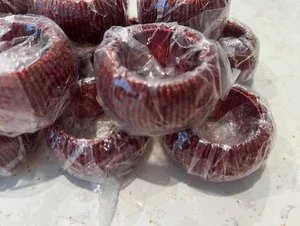 12 neue rote Glasperlen Serviettenringe Weihnachten Valentinstag Neujahr Feier - Bild 1 von 3
