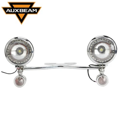 Barra de luces puntuales de señalización de giro de paso cromadas para Yamaha Road Star XV 1700A 1600A Foto 1 de 4