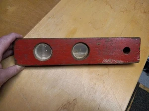 Red Rare Vintage Mayes Port Austin 12” Wood Level - Both Bubbles Work - Picture 1 of 5