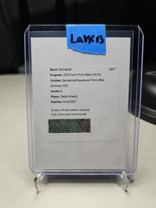 2024-25 Prizm Black Dalton Knecht FOTL Blue Shimmer Auto /25 Lakers Rookie - Bild 1 von 1