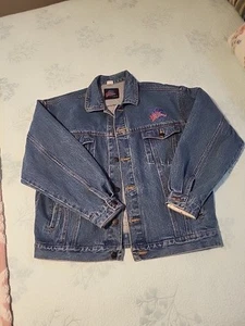 Vintage 1991 Planet Hollywood Honolulu Demi Jean Trucker Jacket Large Women’s - Picture 1 of 8