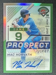 2024 Panini Prospect Edition #19 Mac Horvath Auto Prospect Biglietto Green Holo - Foto 1 di 3